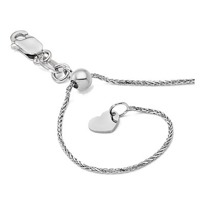 14K White Gold 0.95mm Diamond-Cut Wheat Chain – view 8