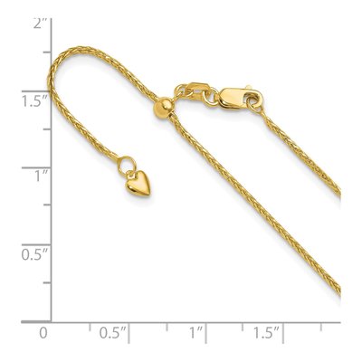 14K Yellow Gold 1.2mm Diamond-Cut Wheat Chain – view 7