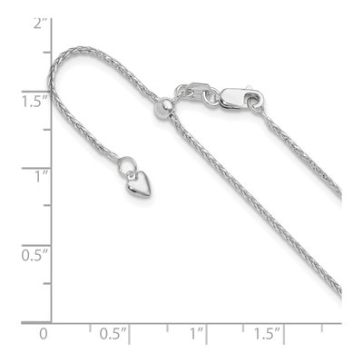 14K White Gold 1.2mm Diamond-Cut Wheat Chain – view 7