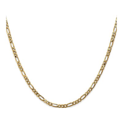 14K Yellow Gold 3mm Flat Figaro Chain – view 3