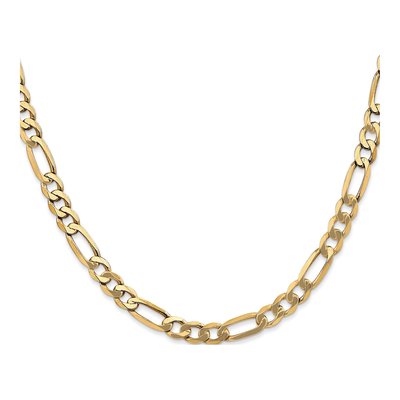 14K Yellow Gold 5.5mm Flat Figaro Chain – view 4