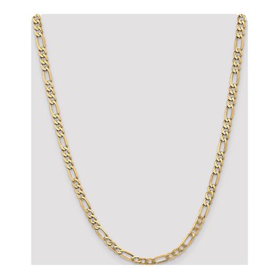 14K Yellow Gold 5.5mm Flat Figaro Chain – view 5