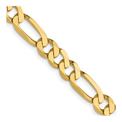 14K Yellow Gold 5.5mm Flat Figaro Chain