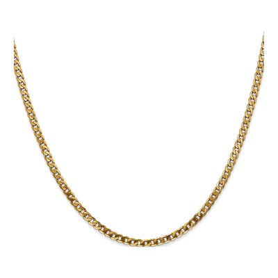 14K Yellow Gold 2.9mm Beveled Flat Curb Chain – view 3
