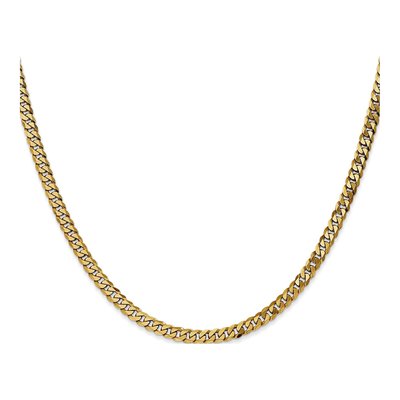 14K Yellow Gold 3.9mm Flat Beveled Curb Chain – view 3