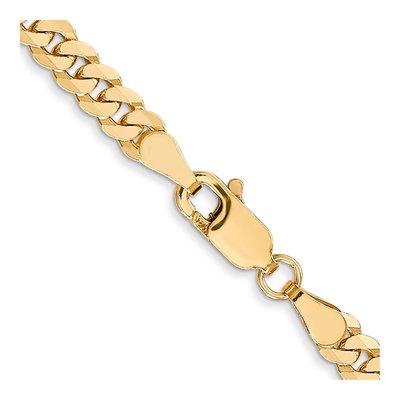 14K Yellow Gold 3.9mm Flat Beveled Curb Chain – view 4