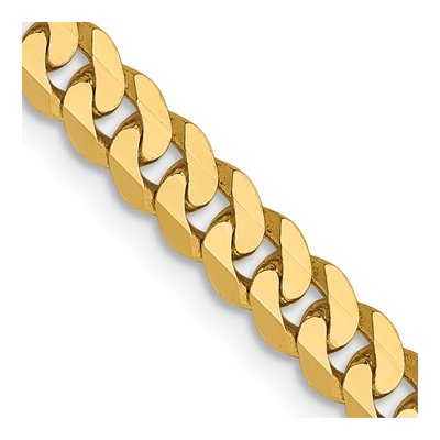 14K Yellow Gold 3.9mm Flat Beveled Curb Chain