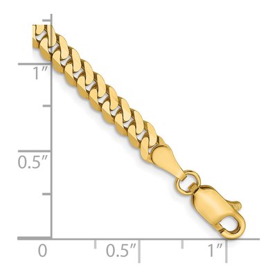 14K Yellow Gold 3.9mm Flat Beveled Curb Chain Bracelet – view 3