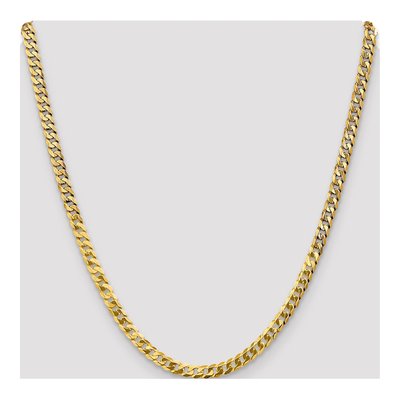 14K Yellow Gold 4.5mm Flat Beveled Curb Chain – view 5