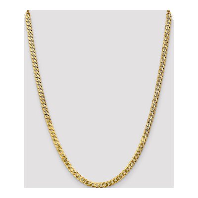 14K Yellow Gold 4.5mm Flat Beveled Curb Chain – view 5