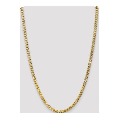 14K Yellow Gold 4.5mm Flat Beveled Curb Chain – view 5
