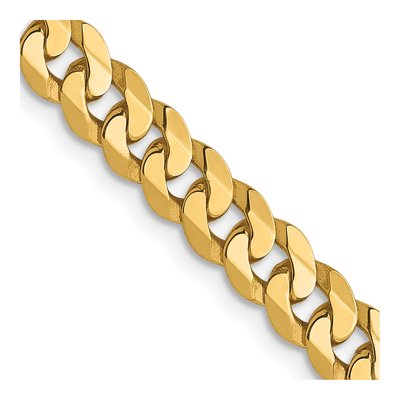 14K Yellow Gold 4.5mm Flat Beveled Curb Chain
