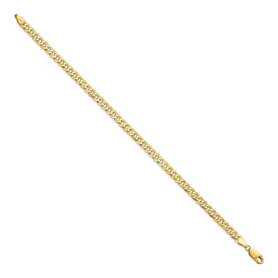 14K Yellow Gold 4.5mm Beveled Flat Curb Chain Bracelet – view 3