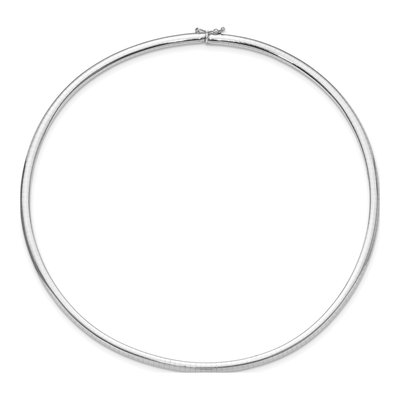 14K White Gold Domed Omega Necklace – view 4