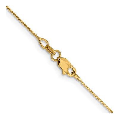 14K Yellow Gold 0.85mm Diamond-Cut Cable Chain – view 5