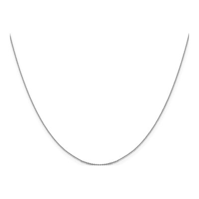 14K White Gold 0.85mm Diamond-Cut Cable Chain – view 4