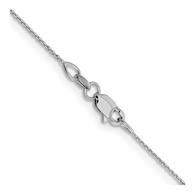 14K White Gold 0.85mm Diamond-Cut Cable Chain – view 5