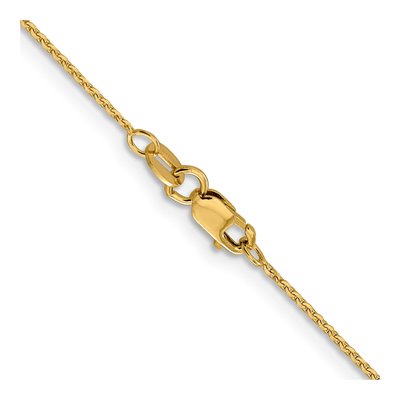 14K Yellow Gold 1mm Diamond-Cut Cable Chain – view 5