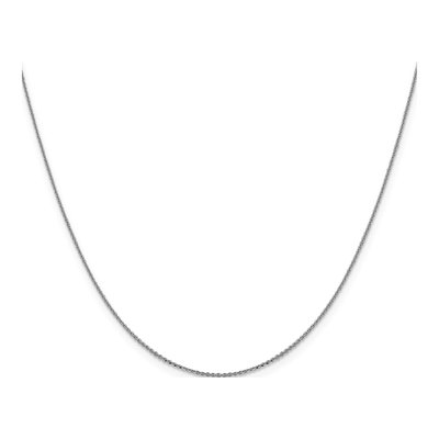 14K White Gold 1mm Diamond-Cut Cable Chain – view 4