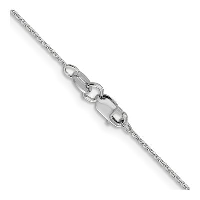 14K White Gold 1mm Diamond-Cut Cable Chain – view 5