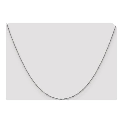 14K White Gold 1mm Diamond-Cut Cable Chain – view 6