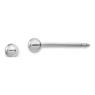 14K White Gold Ball Stud Earrings