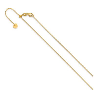 14K Yellow Gold 1.15mm Diamond-Cut Oval Cable Chain – view 3