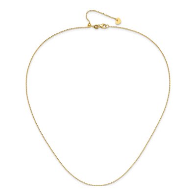14K Yellow Gold 1.15mm Diamond-Cut Oval Cable Chain – view 5