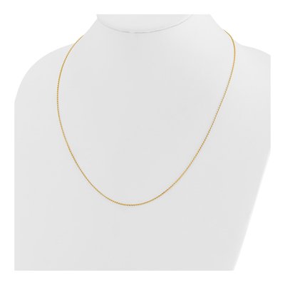14K Yellow Gold 1.15mm Diamond-Cut Oval Cable Chain – view 6