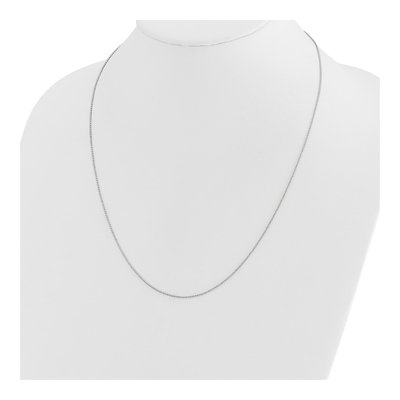 14K White Gold 1mm Diamond-Cut Open Franco Chain – view 6
