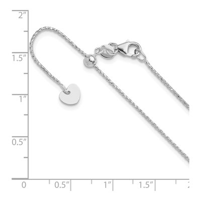 14K White Gold 1mm Diamond-Cut Open Franco Chain – view 7