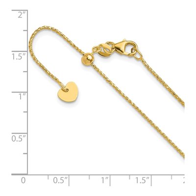 14K Yellow Gold 1mm Diamond-Cut Open Franco Chain – view 8