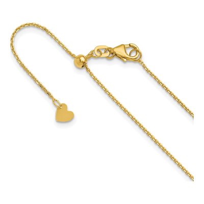14K Yellow Gold 1.1mm Diamond-Cut Cable Chain