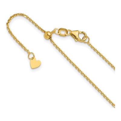14K Yellow Gold 1.25mm Diamond-Cut Cable Chain