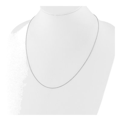 14K White Gold 1.25mm Diamond-Cut Cable Chain – view 6