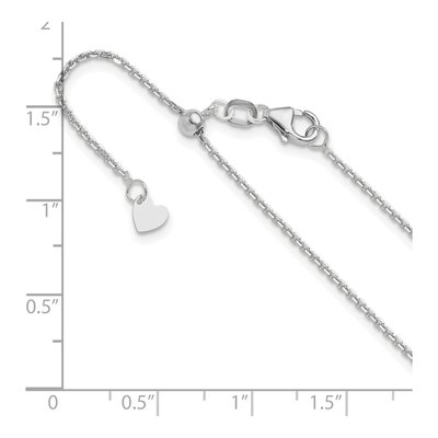 14K White Gold 1.25mm Diamond-Cut Cable Chain – view 7