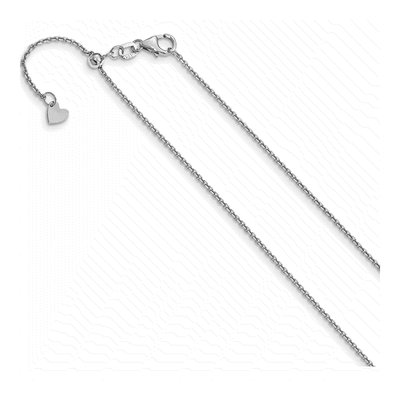 14K White Gold 1.25mm Diamond-Cut Cable Chain