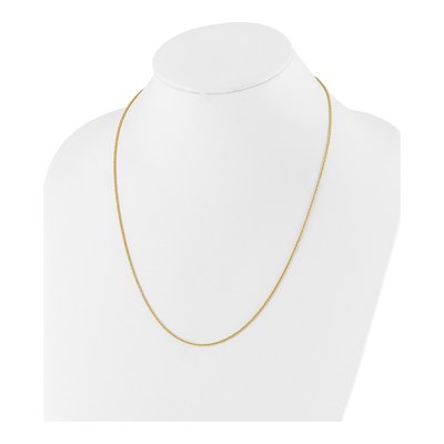 14K Yellow Gold 1.3mm Diamond-Cut 22-inch Wheat Chain – view 6