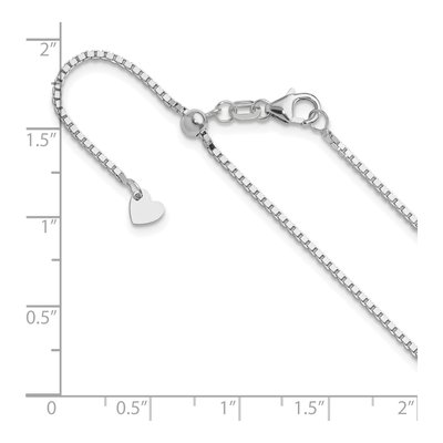 14K White Gold 1.2mm Box Chain – view 7