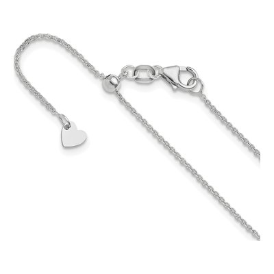 14K White Gold 1.25mm Flat Cable Chain