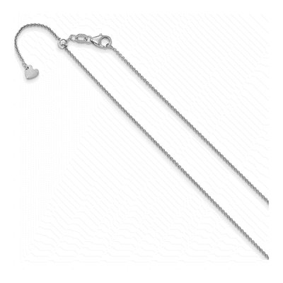 14K White Gold 1.1mm Round Cable Chain
