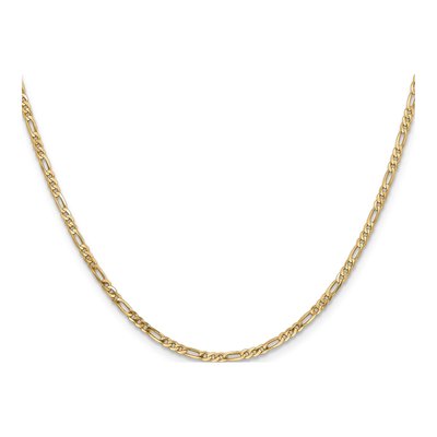 14K Yellow Gold 2.25mm Flat Figaro Chain – view 4