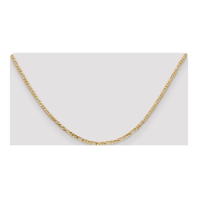 14K Yellow Gold 2.25mm Flat Figaro Chain – view 6