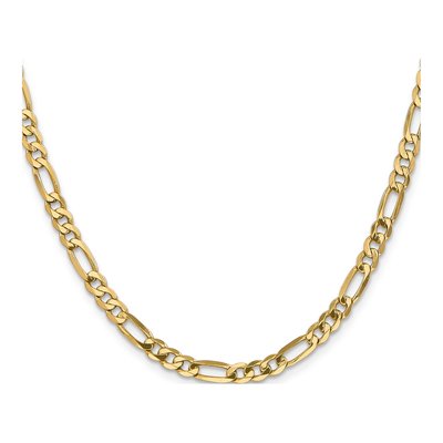 14K Yellow Gold 5mm Flat Figaro Chain – view 2