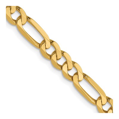 14K Yellow Gold 5mm Flat Figaro Chain