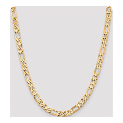 14K Yellow Gold 7.5mm Flat Figaro Chain – view 4