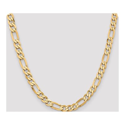 14K Yellow Gold 7.5mm Flat Figaro Chain – view 4