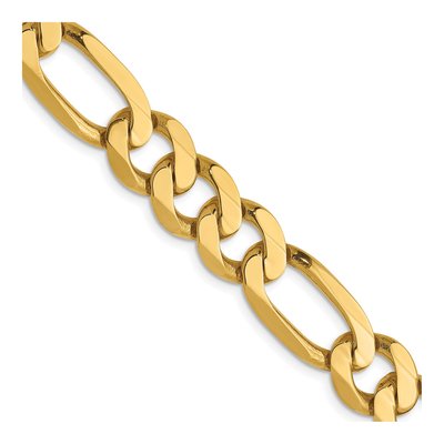 14K Yellow Gold 8.75mm Flat Figaro Chain
