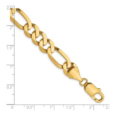 14K Yellow Gold 8.75mm Flat Figaro Chain Bracelet – view 3
