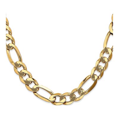 14K Yellow Gold 10mm Flat Figaro Chain – view 2